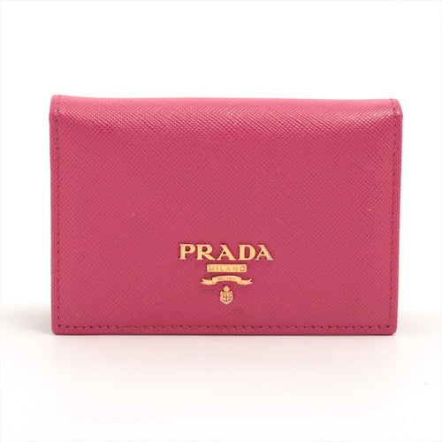 Prada Saffiano Leather Card Case Pink