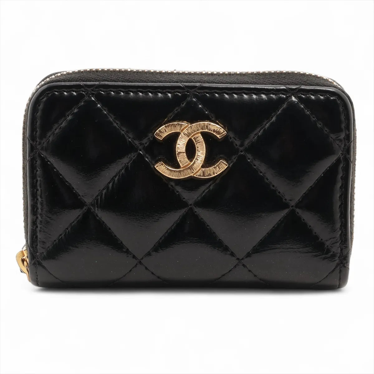 Chanel CC Logo Matelasse Lambskin Coin Purse Black
