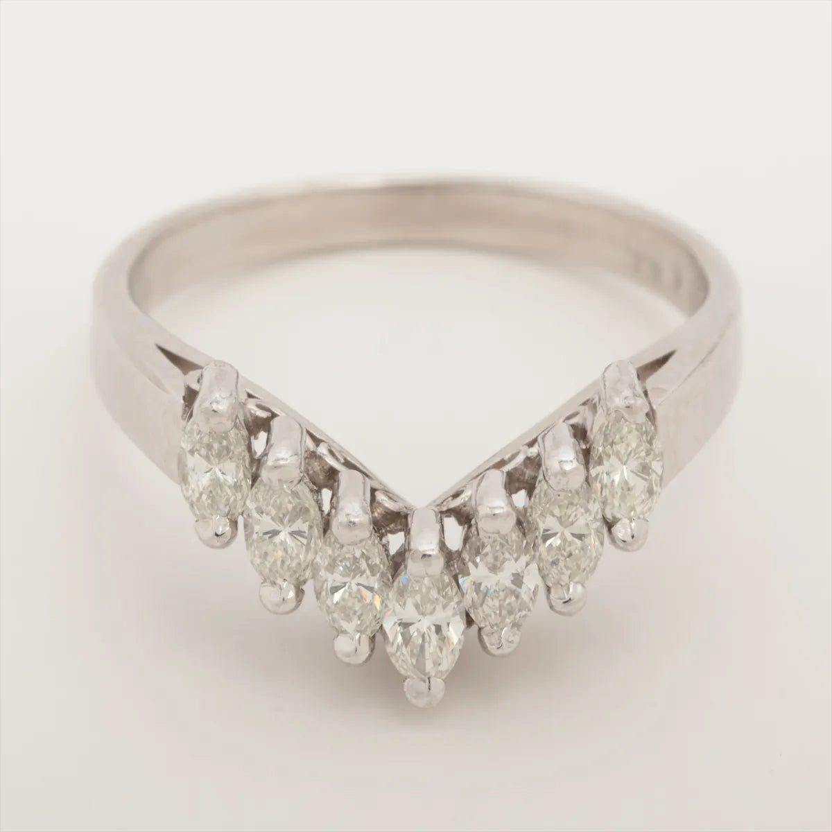 Crown Marquise Diamond Ring Platinum