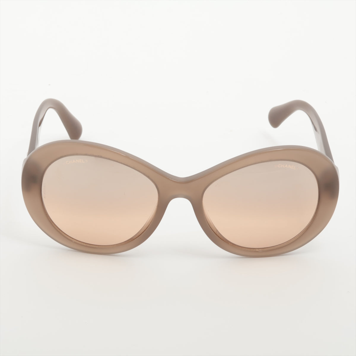 Chanel CC Logo Sunglass Plastic Beige