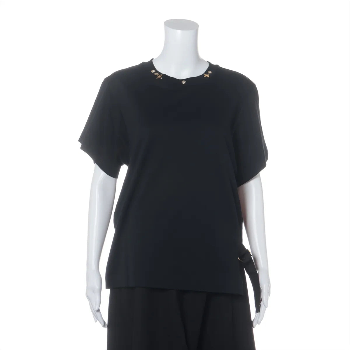 Louis Vuitton LV Flower & Round Stud Cotton T-shirt Black