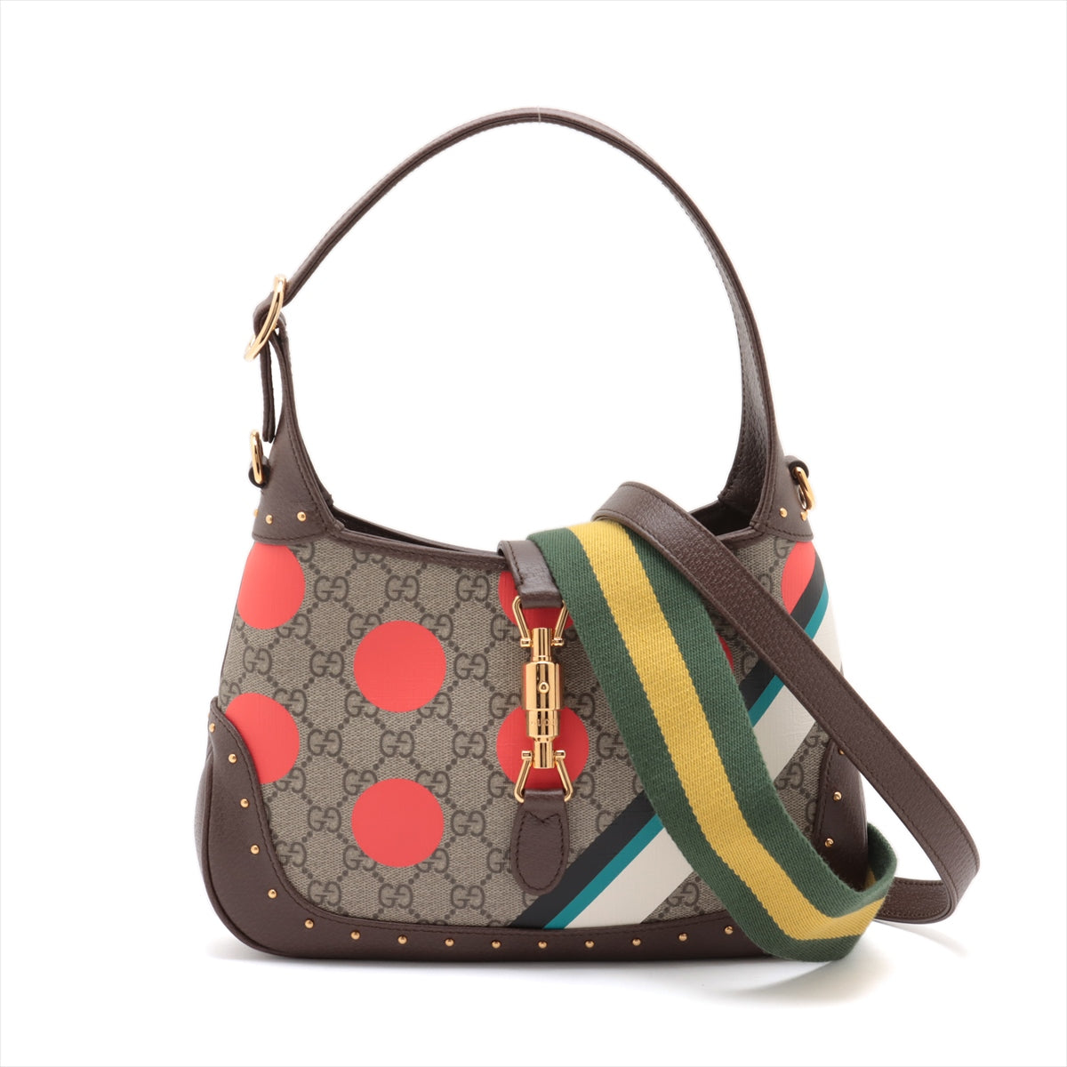 Gucci GG Supreme Leather Two-Way Polkadots Jackie Bag