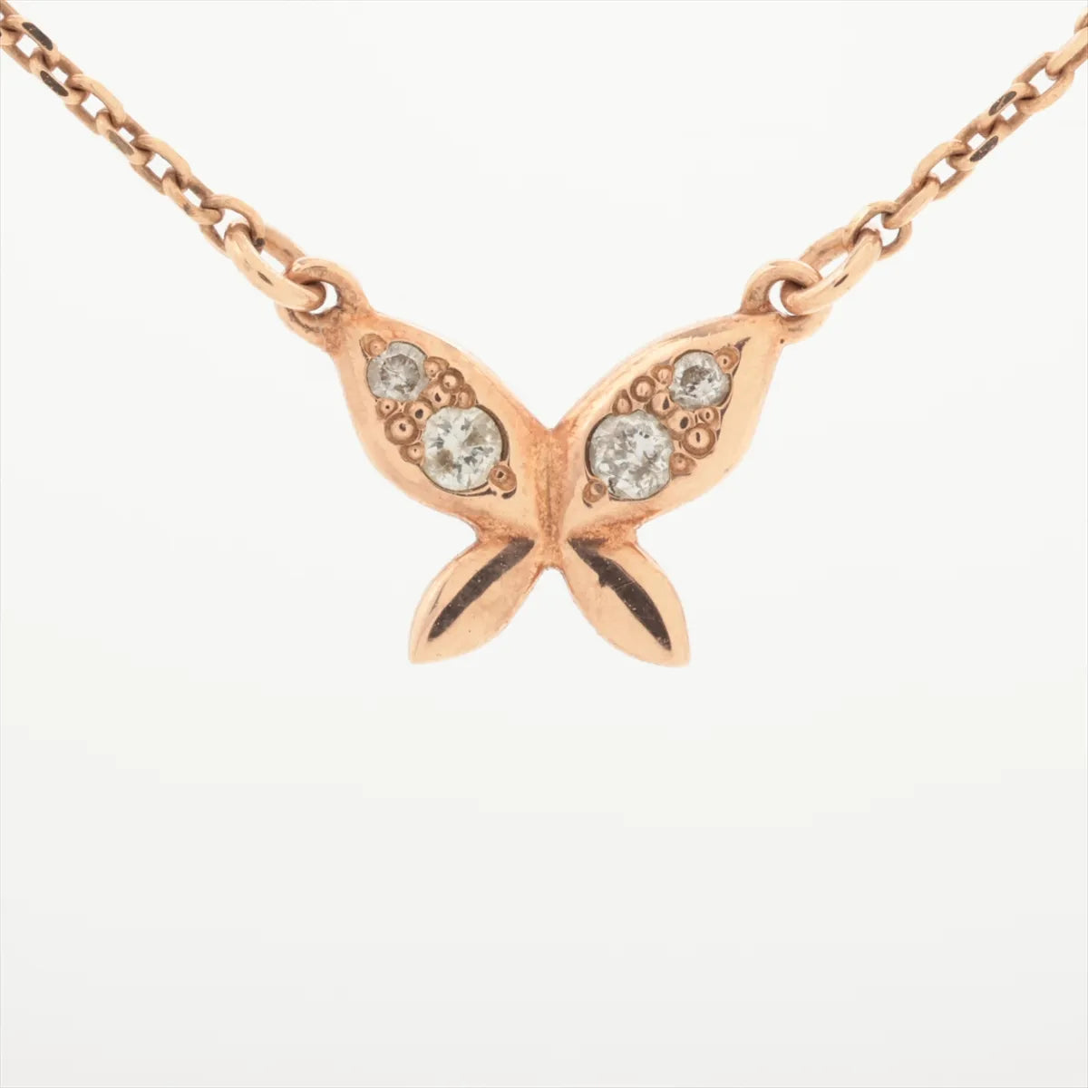 Diamond Butterfly Necklace Yellow Gold x Rose Gold