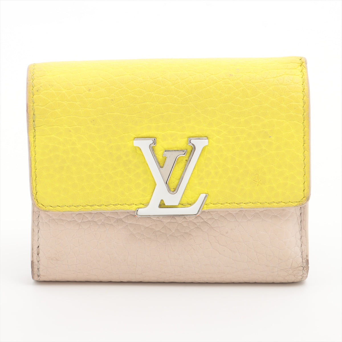 Louis Vuitton Taurillon Portefeuille Capucines Yellow x Beige Wallet