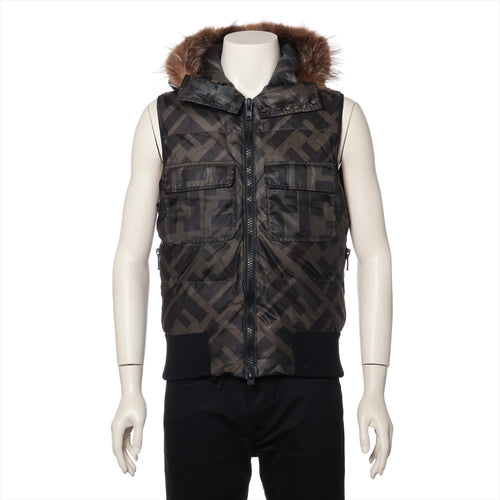 Fendi FF Logo Polyester Fur Down Vest