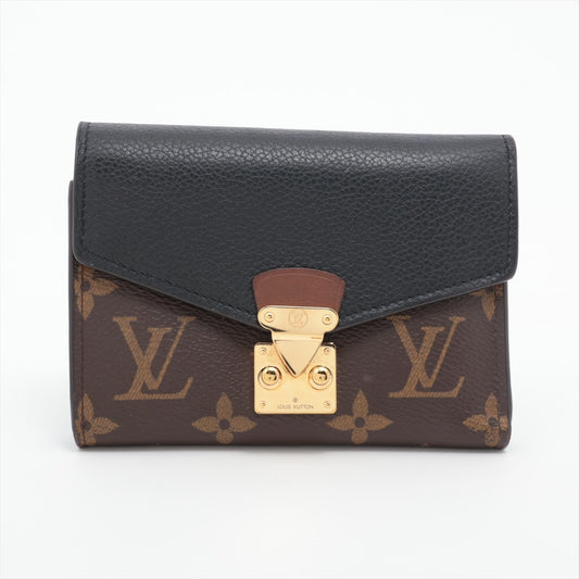 Louis Vuitton Monogram Pallas Trifold Wallet Black