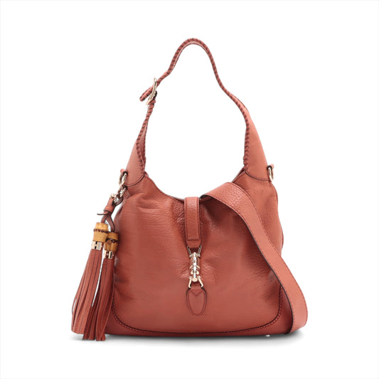 Gucci New Jackie Leather Two-Way Shoulder Bag Brown