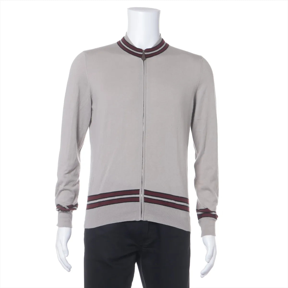 Hermes Cotton x Cashmere Knit Jacket Gray