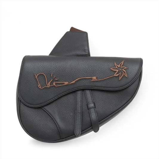 Dior x Cactus Jack Saddle Leather Sling Backpack Black