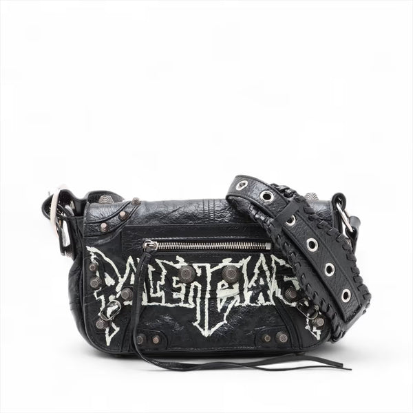 Balenciaga Le Cagole XS Leather Shoulder Bag Black