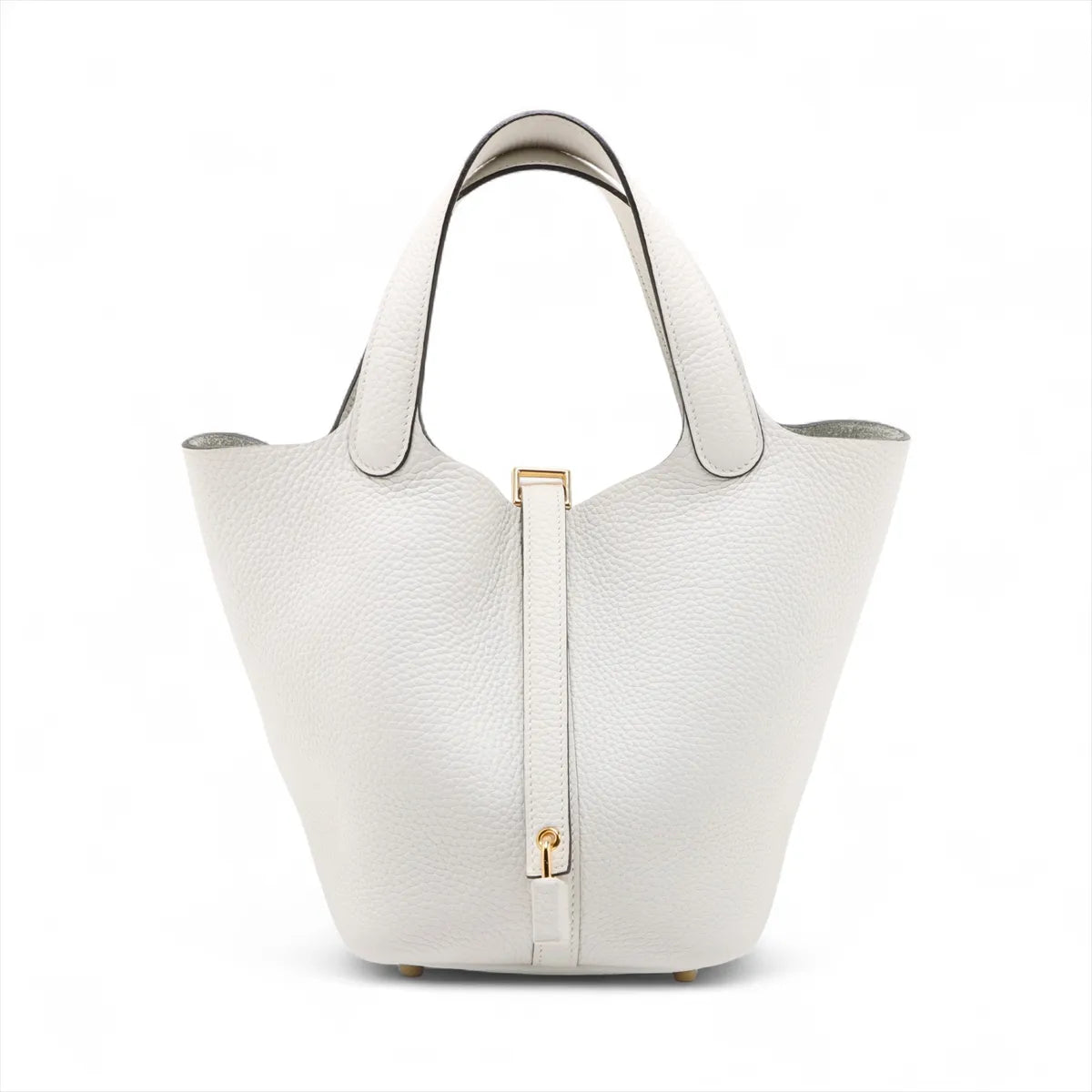 Hermes Taurillon Clemence Picotin Lock 18 PM New White
