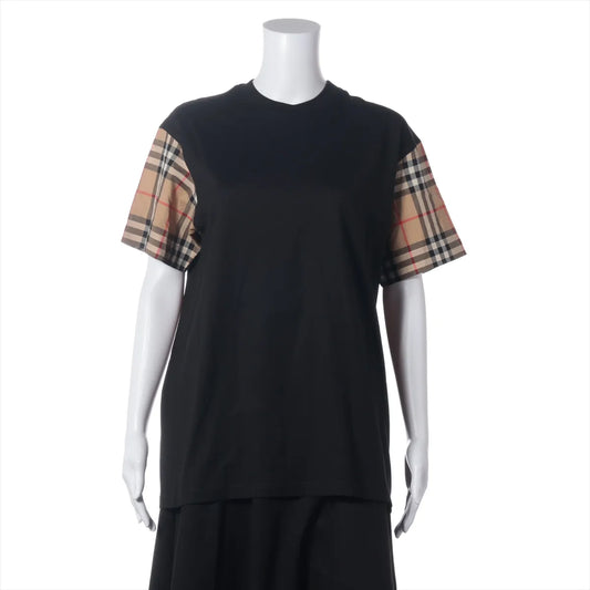 Burberry Nova Check Cotton T-shirt Black x Beige