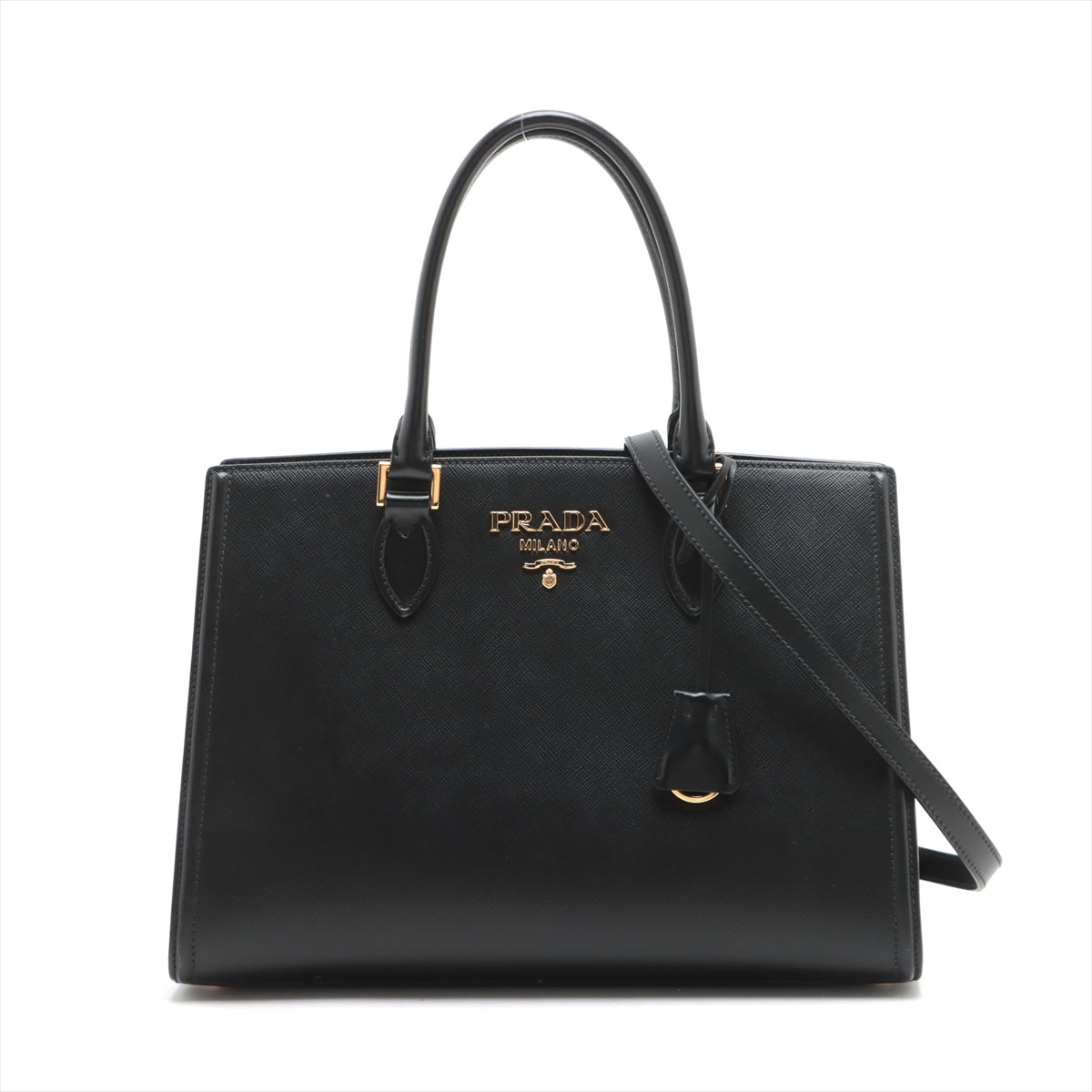 Prada Saffiano Two-Way Shoulder Bag Black