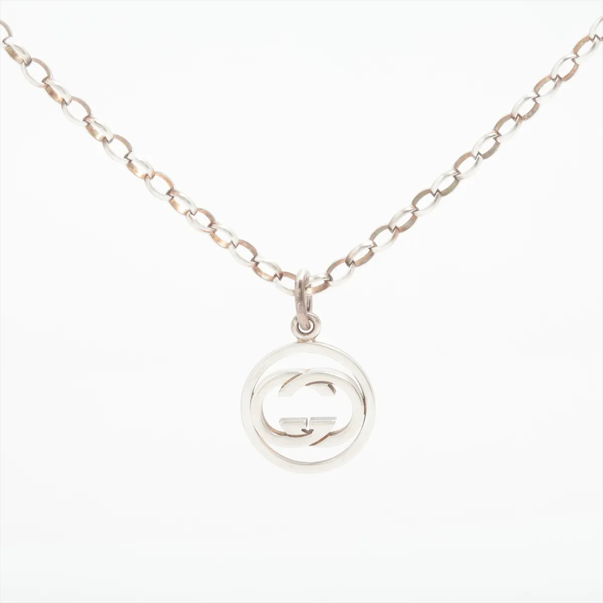 Gucci Interlocking GG Pendant Necklace Silver