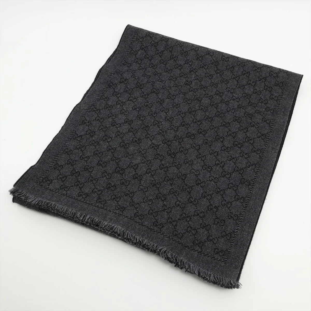 Gucci GG Fabric Scarf Black x Gray
