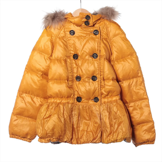 Burberry Children Nylon Fur Down Jacket Yellow