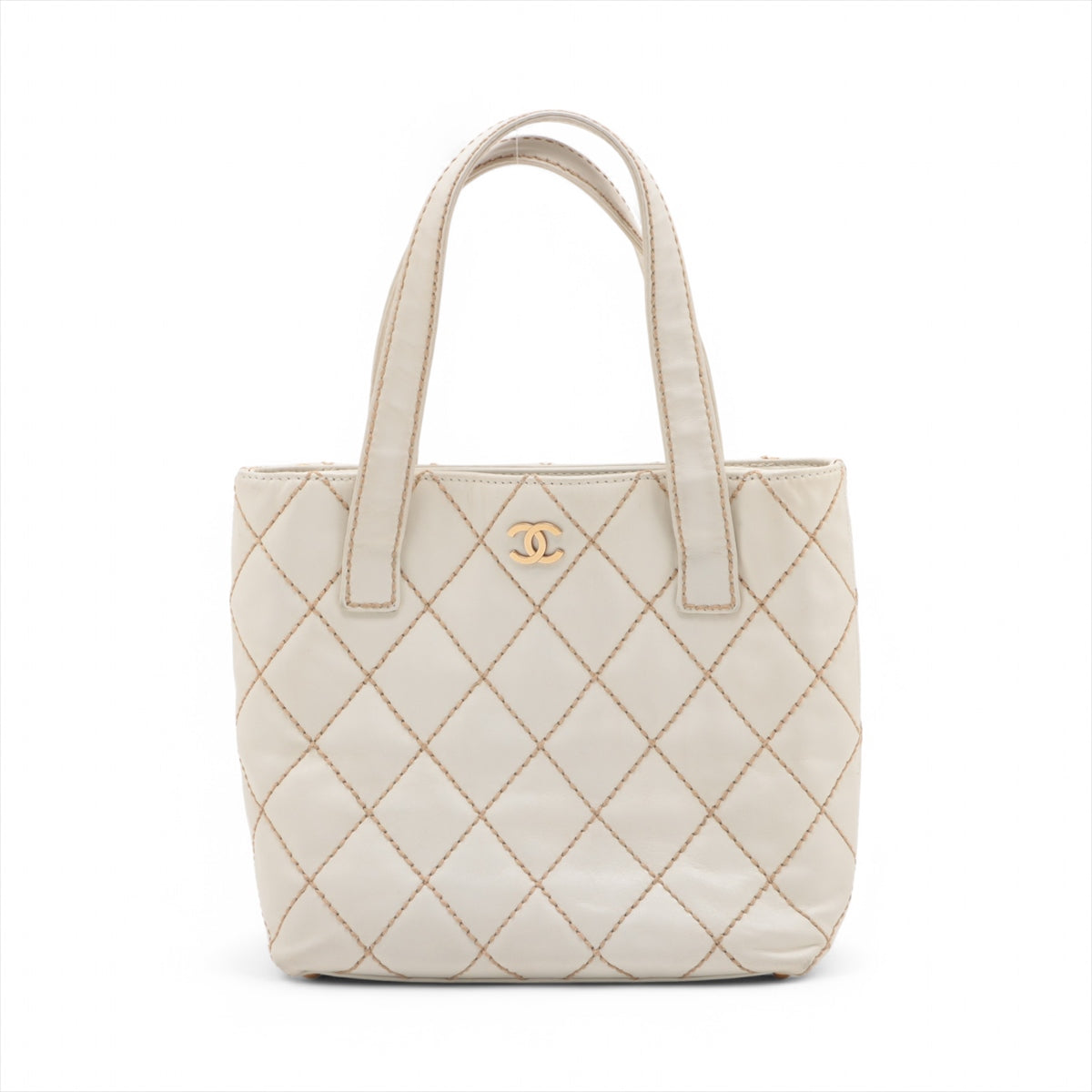 Chanel CC Logo Wild Stitch Leather Handbag White * PREORDER *