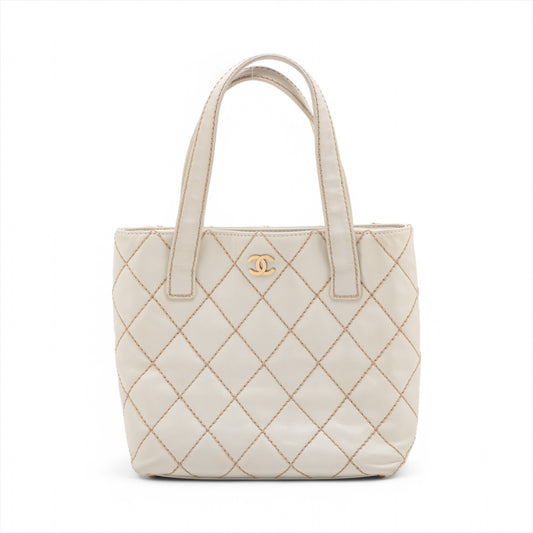 Chanel CC Logo Wild Stitch Leather Handbag White * PREORDER *