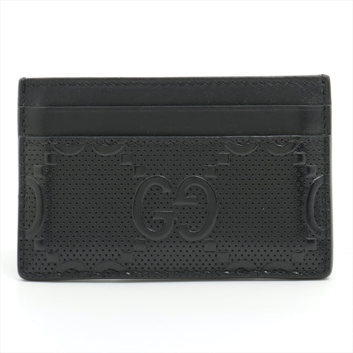 Gucci GG Embossed Leather Card Case Black