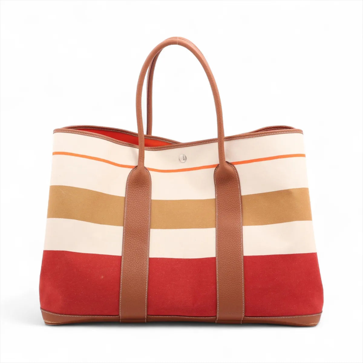 Hermès Garden Party TGM Tote Bag Beige x Red x Orange