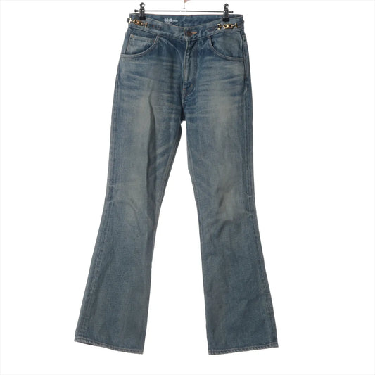 Celine Triomphe Cotton Denim Pants Blue