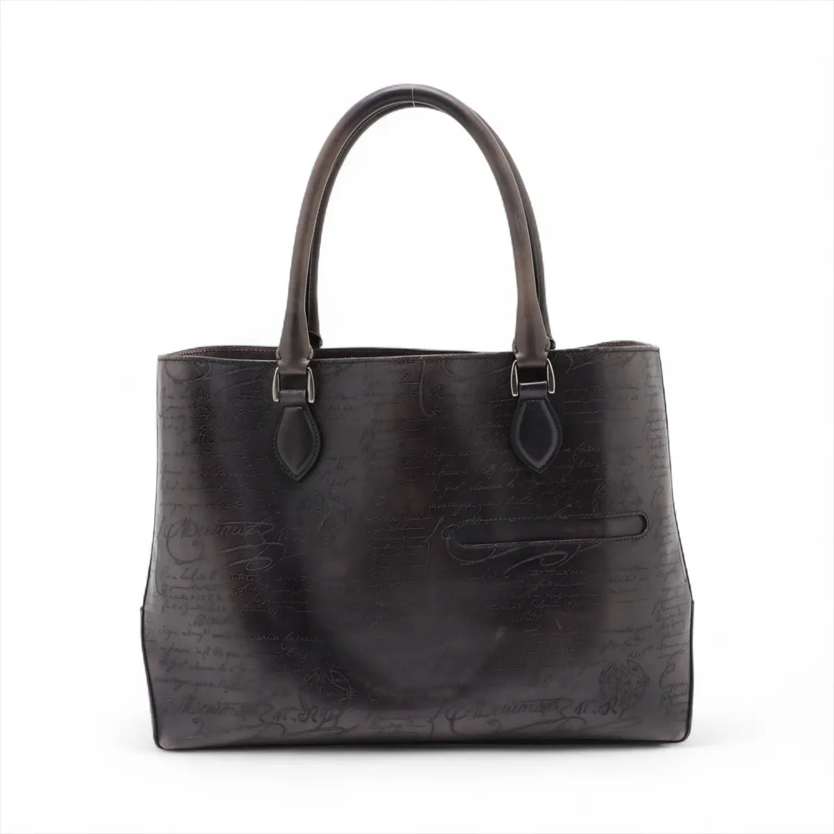 Berluti Calligraphy Toujour Leather Chain Tote Bag Black