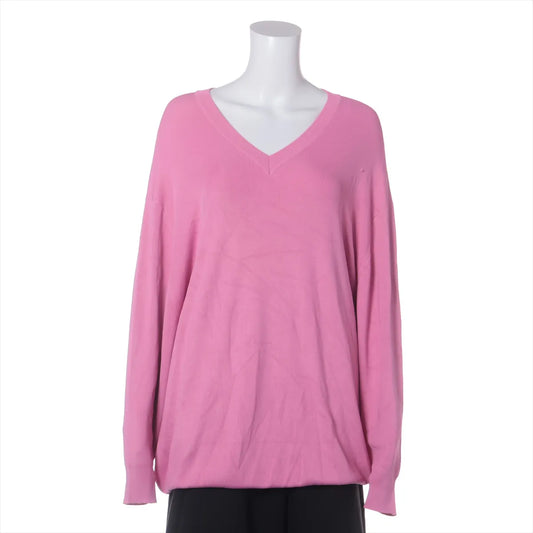 Balenciaga Rayon Nylon V-neck Knit Long Sleeve Pink — product photo 1