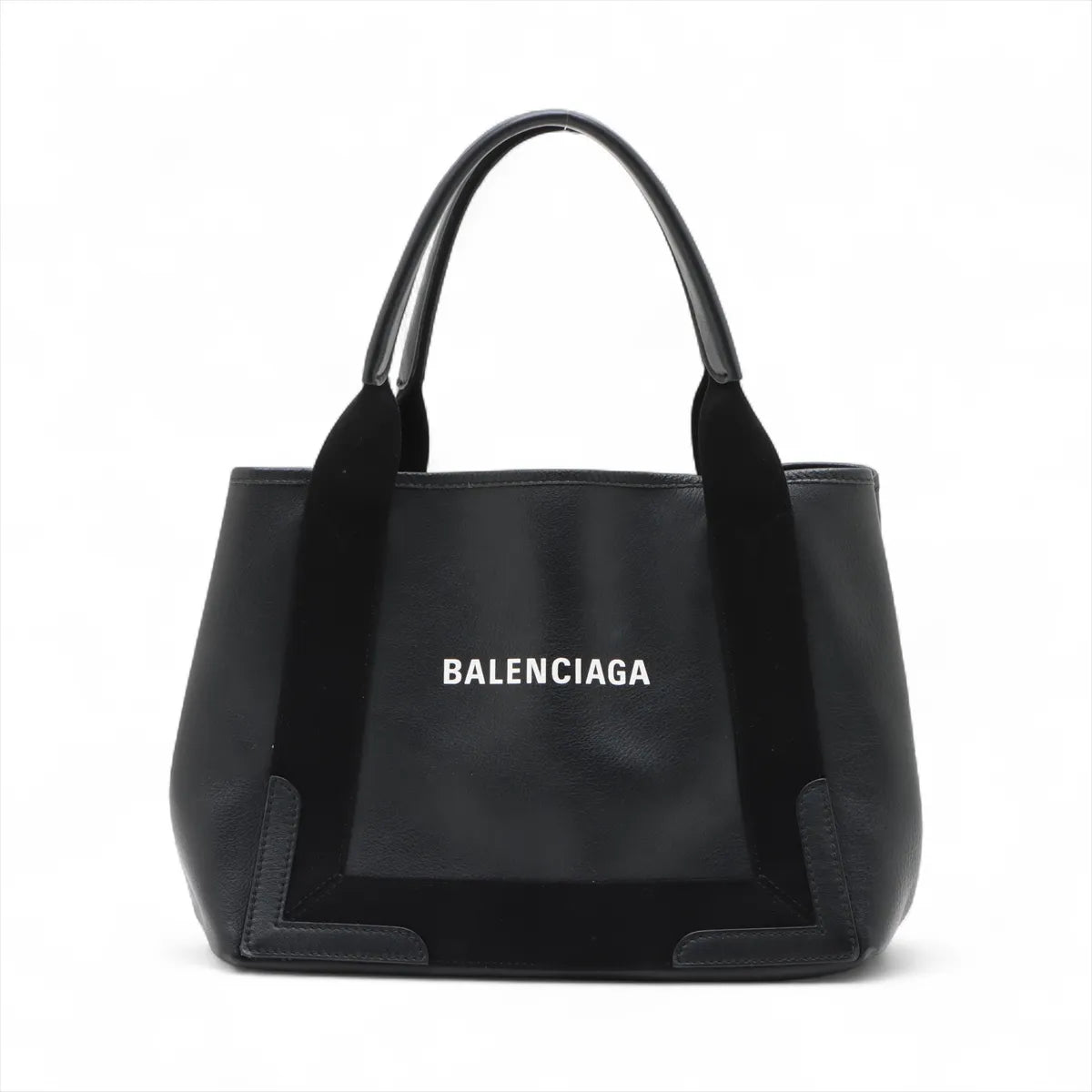 Balenciaga Cabas Leather Tote Bag Black with Pouch