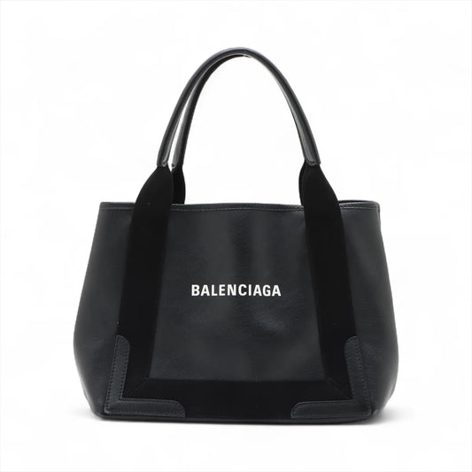 Balenciaga Cabas Leather Tote Bag Black with Pouch
