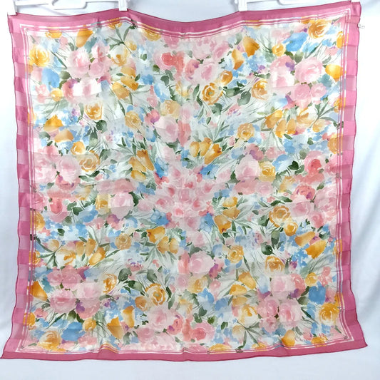 Christian Dior Floral Silk Scarf Pink
