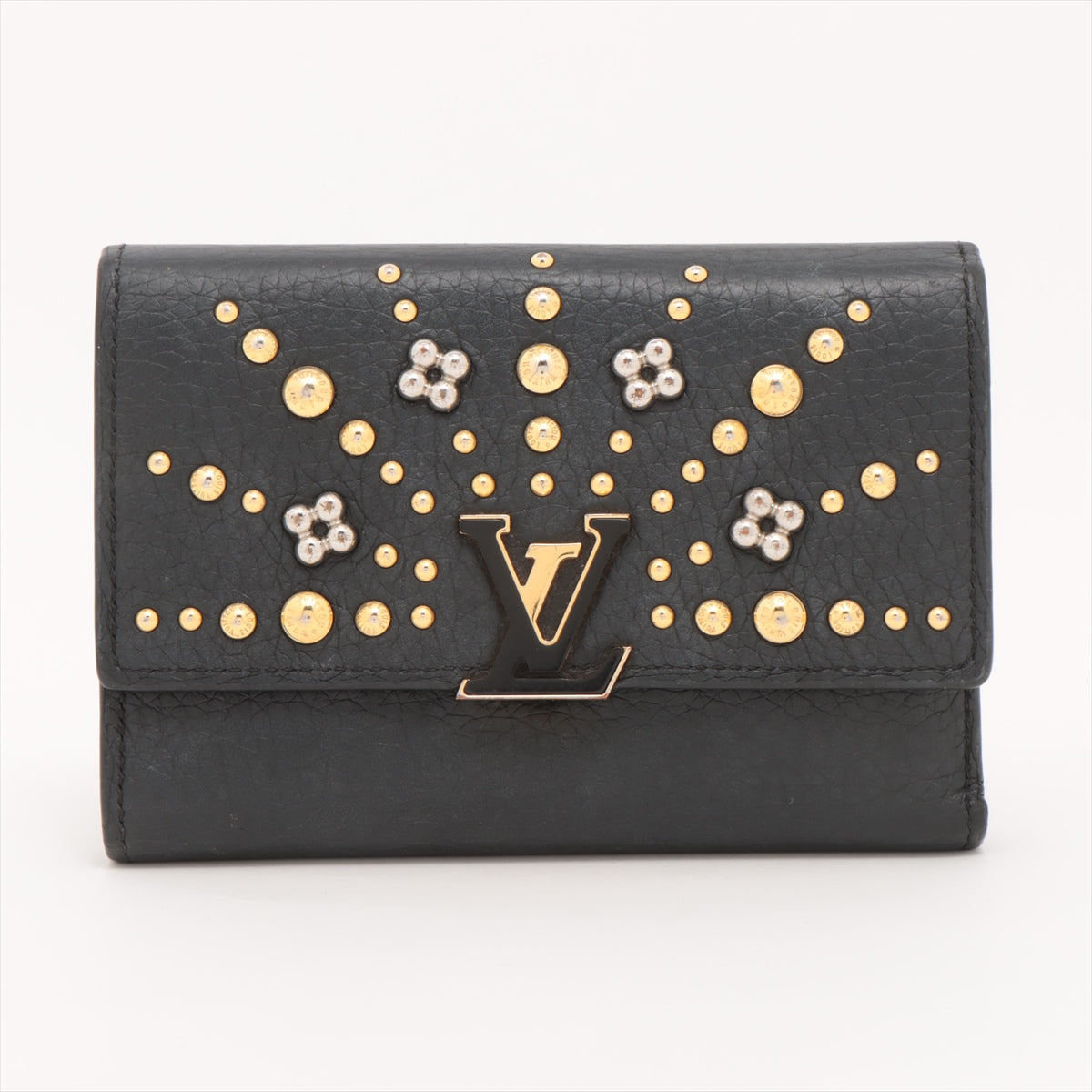 Louis Vuitton Taurillon Sunny Capucines Compact Wallet Noir