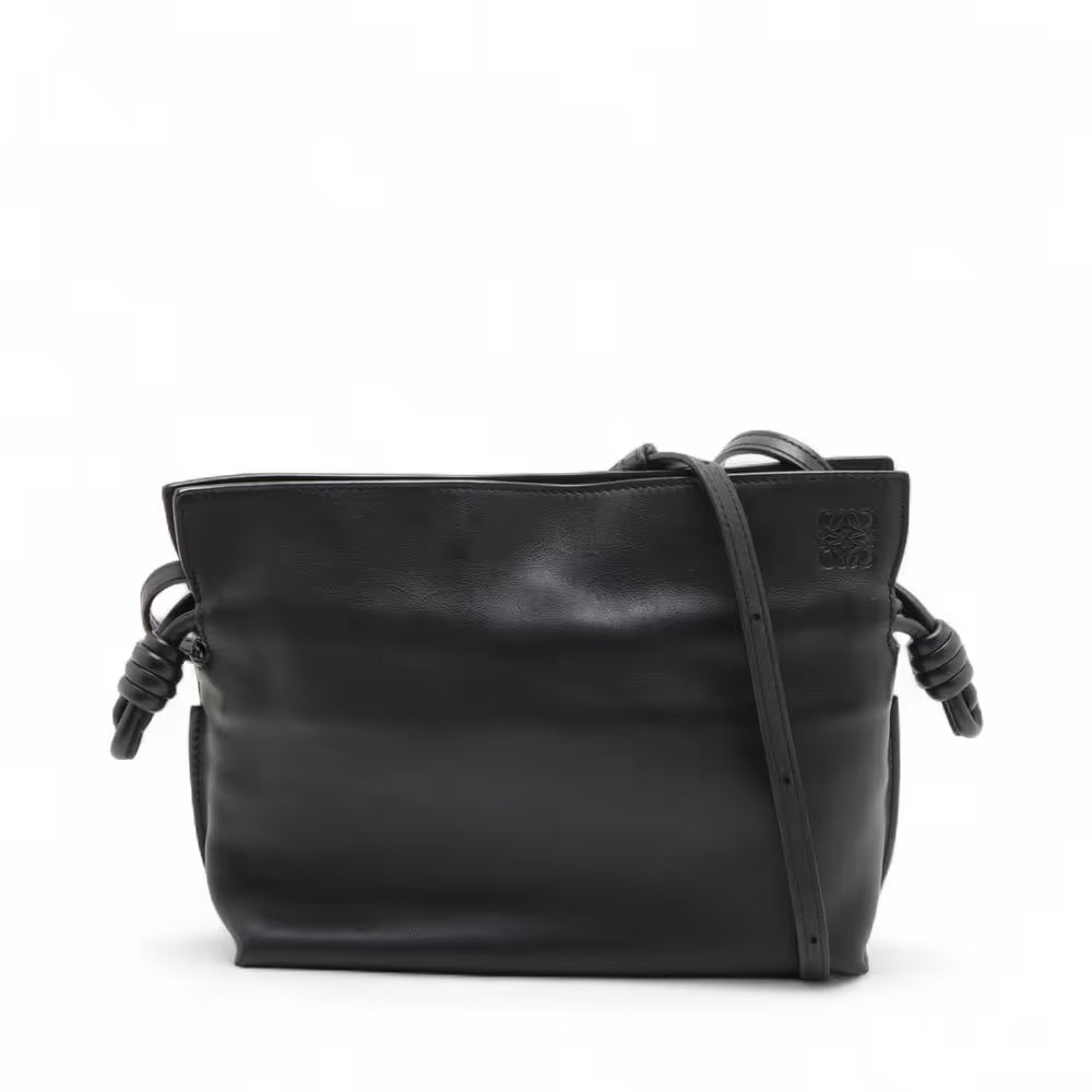 Loewe Flamenco Clutch Mini Leather Shoulder Bag Black