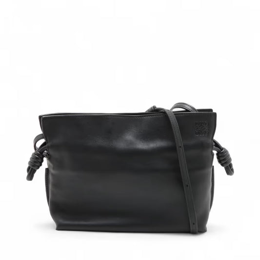 Loewe Flamenco Clutch Mini Leather Shoulder Bag Black