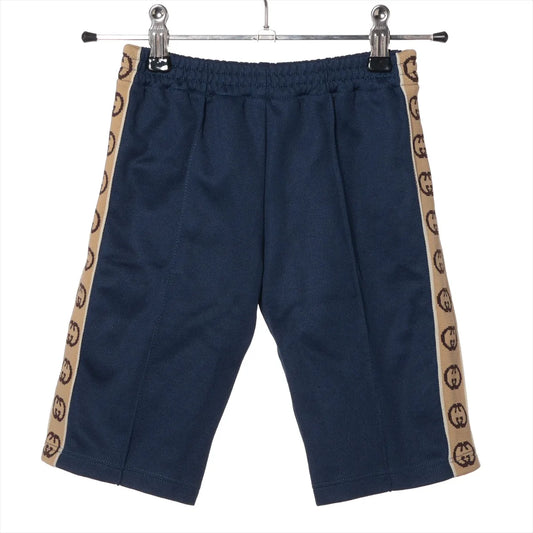 Gucci GG Logo Kid's Cotton Polyester Sweatpants Navy Blue