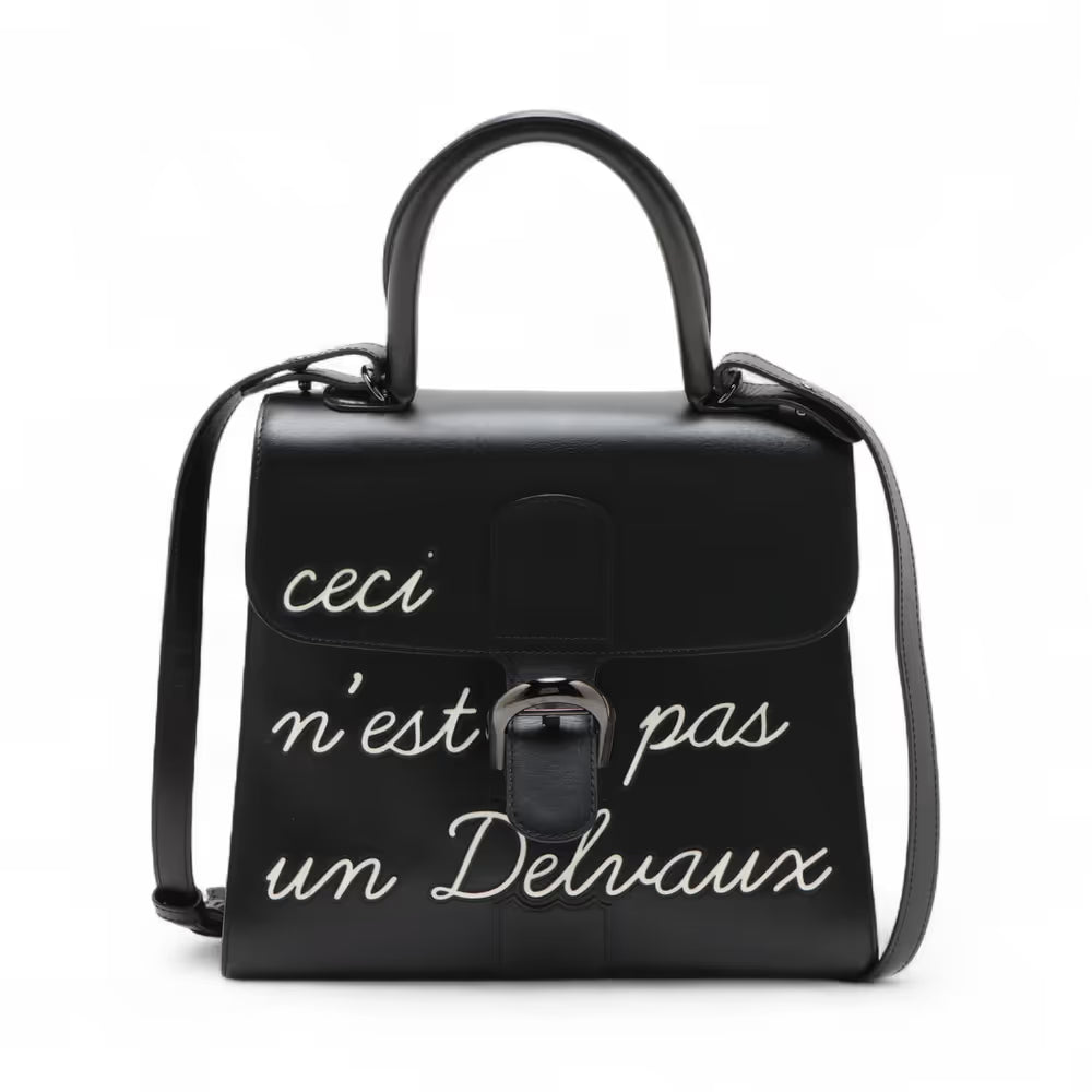 Delvaux Lumore MM Leather Two-Handbag Black x White