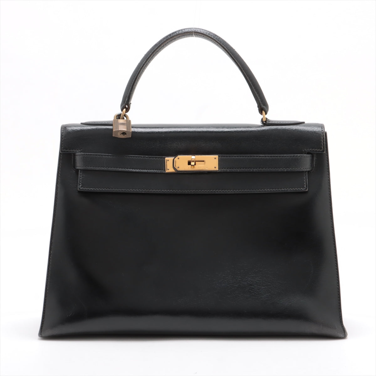 Hermes Kelly 32 Box Calf Black