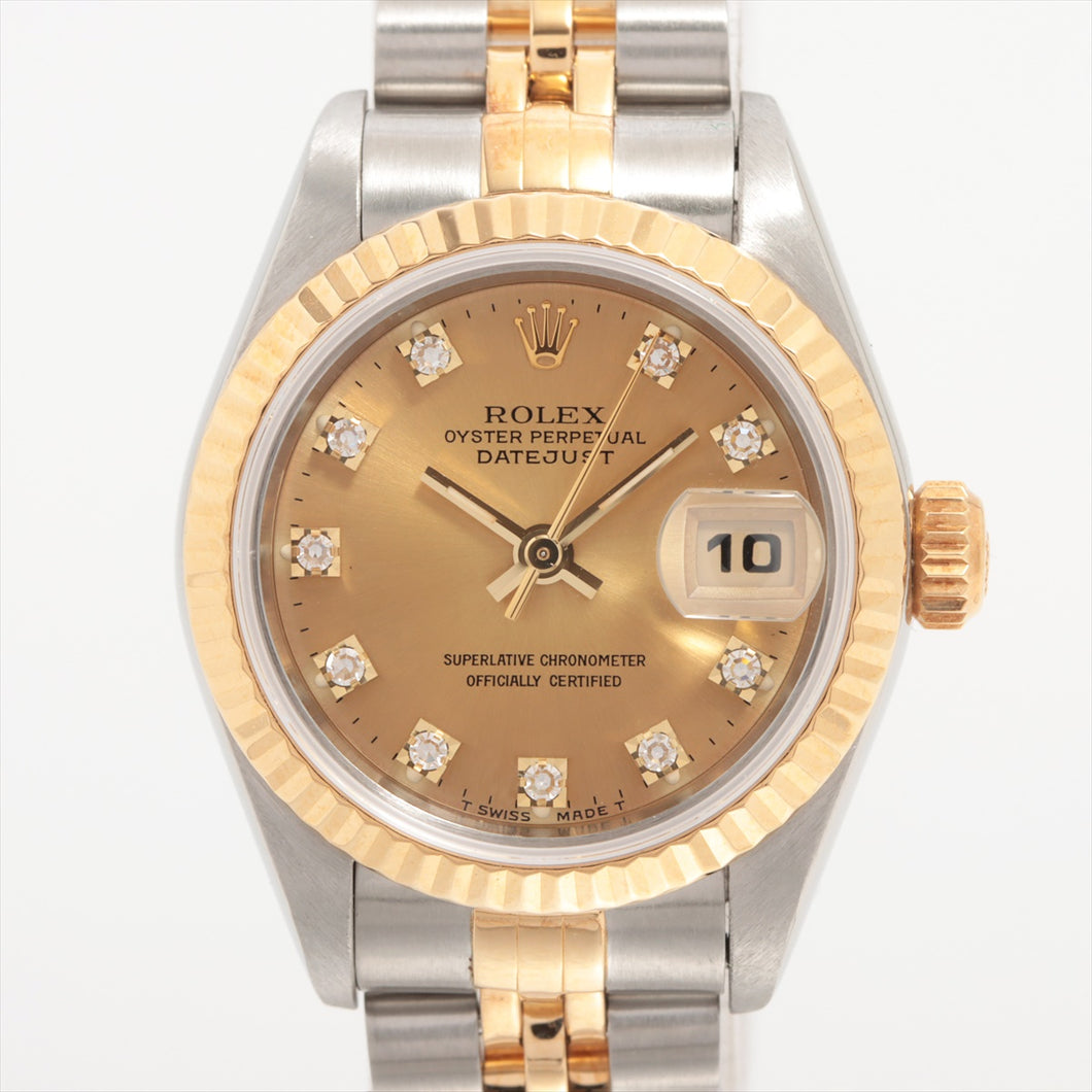 Rolex Oyster Perpetual Datejust Champagne Dial Jubilee Bracelet Watch 69173G