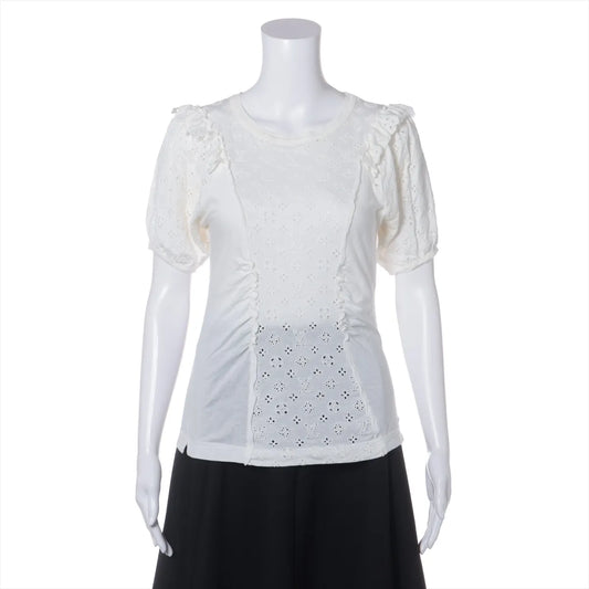 Louis Vuitton Monogram Eyelet Cotton Blouse White
