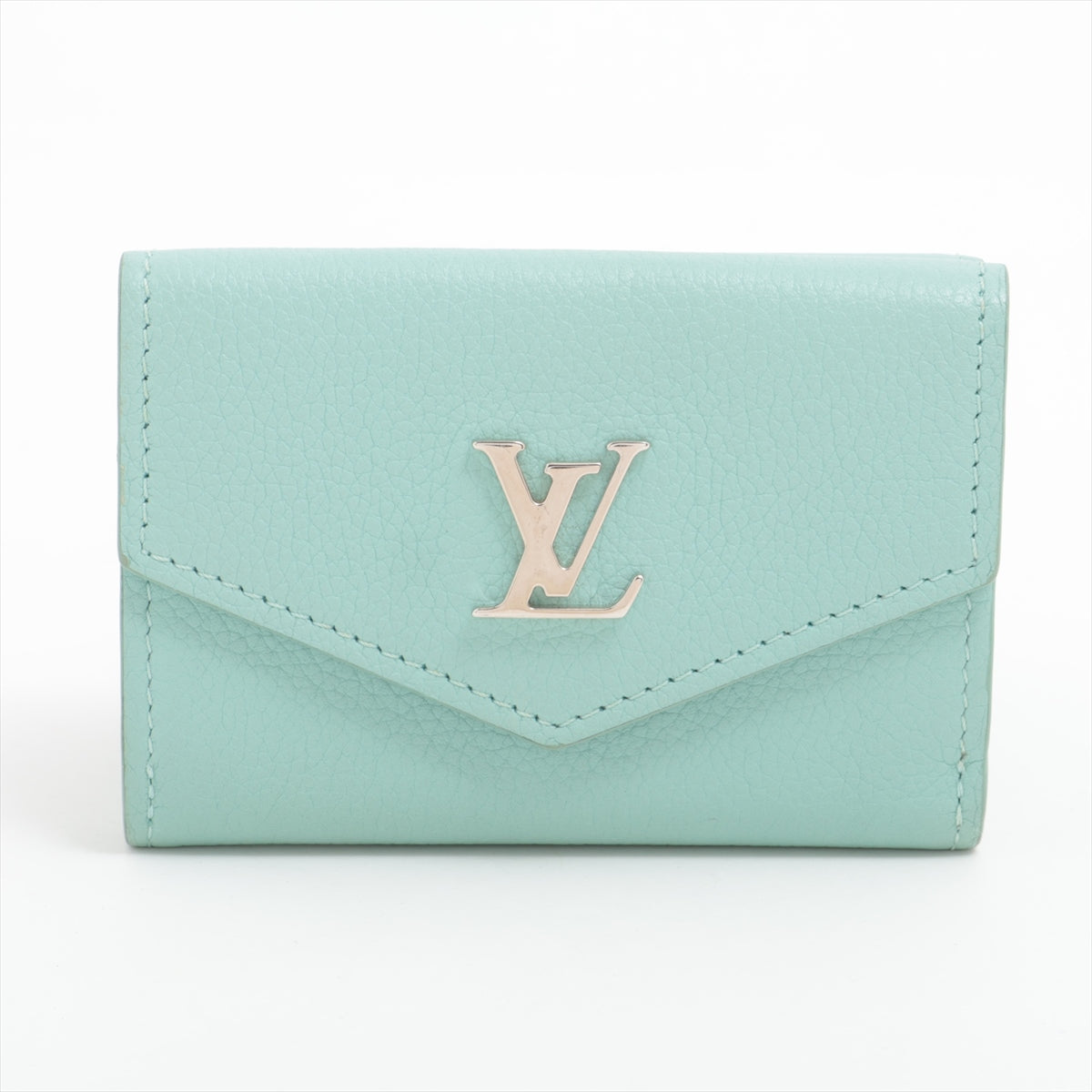 Louis Vuitton Taurillon Lock Mini Lockme Wallet Tiffany Blue