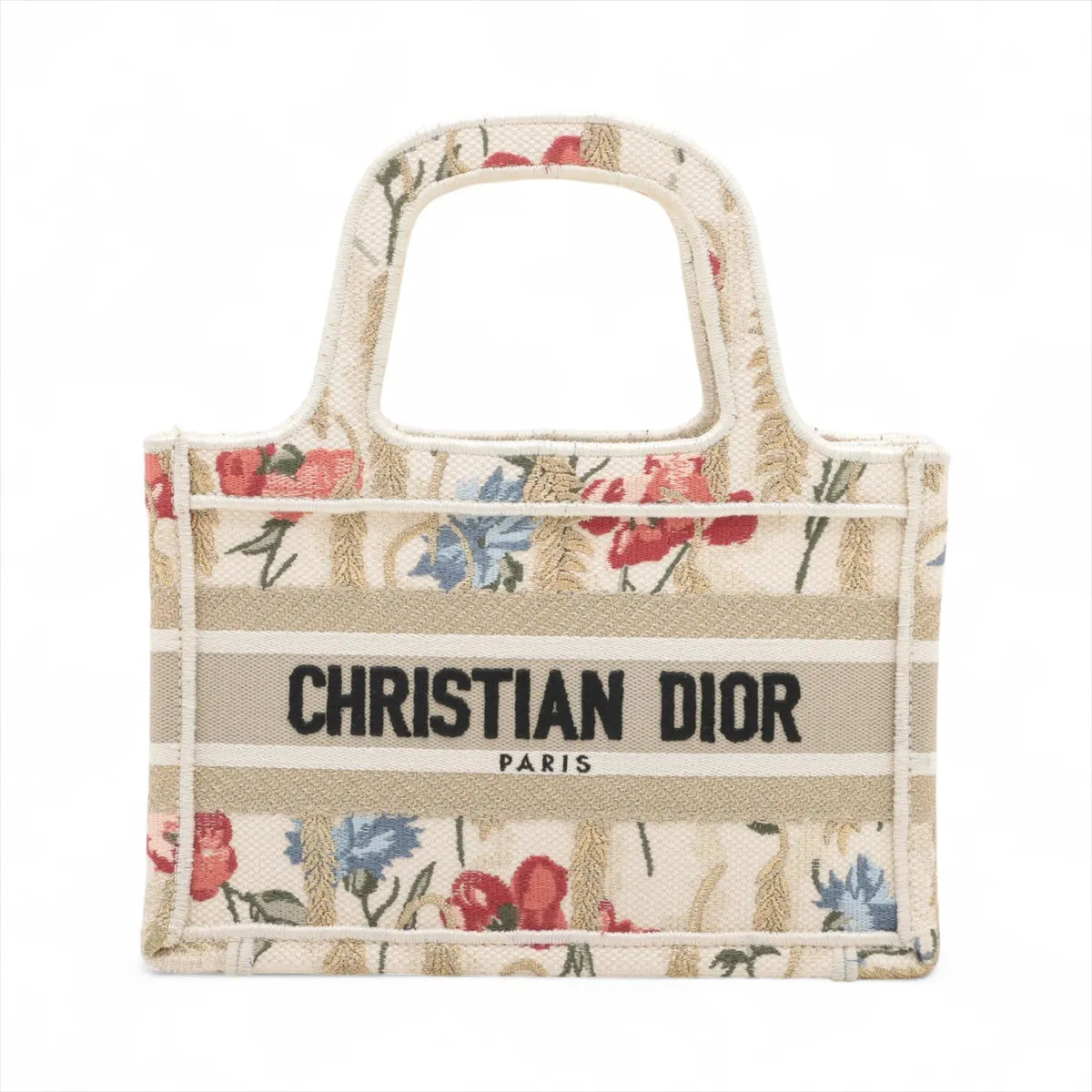 Christian Dior Mini Book Tote Floral Canvas Handbag Beige *PREORDER*
