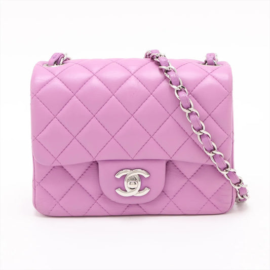 Chanel Mini Matelasse 17 Lambskin Single Flap Single Chain Bag Purple