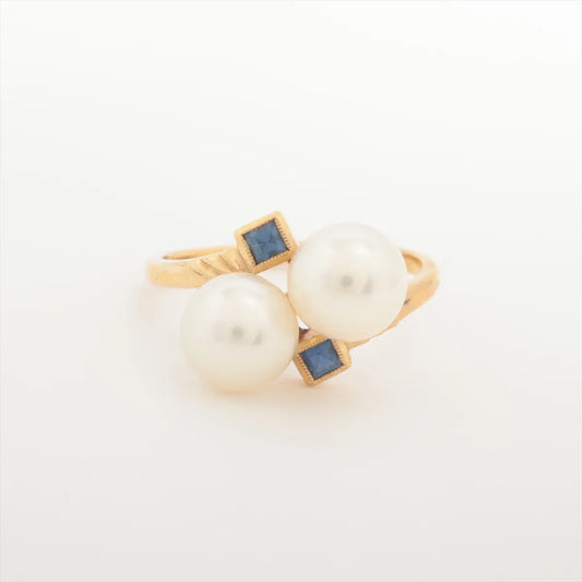 Pearl Sapphire Ring Yellow Gold