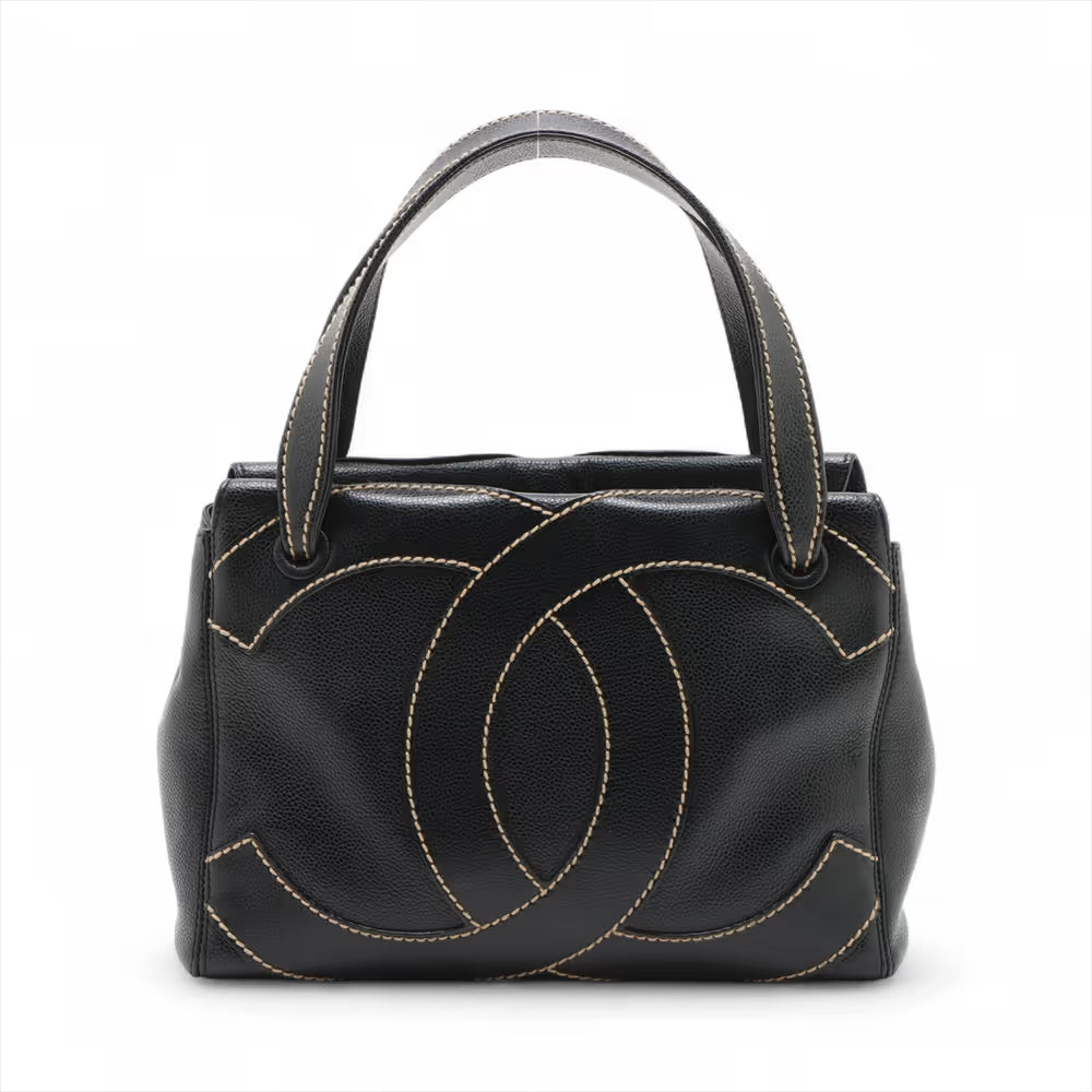 Chanel CC Logo Caviar Skin Handbag Black