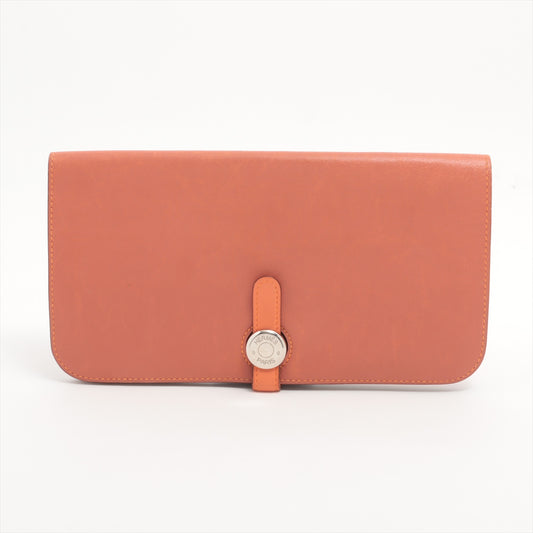Hermès Dogon Taurillon Clemence Long Wallet Orange