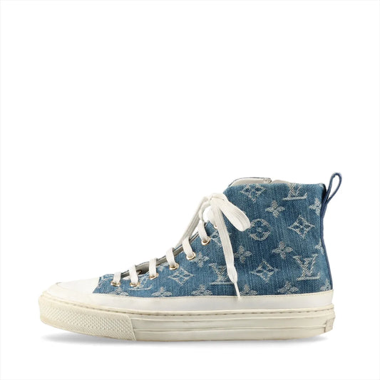 Louis Vuitton Stellar Denim Leather High-top Sneakers Blue x White