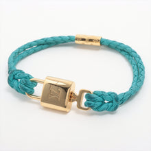 Load image into Gallery viewer, Best Louis Vuitton Padlock Leather Bracelet Turquoise