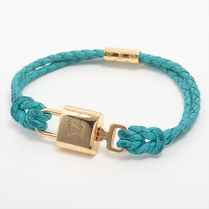 Best Louis Vuitton Padlock Leather Bracelet Turquoise