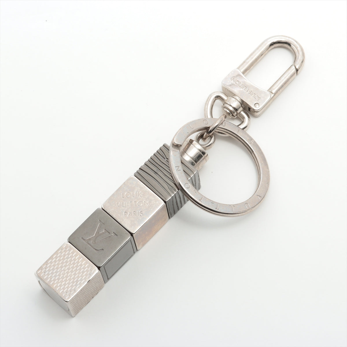 LOUIS VUITTON Cloche Cle Keyring Keychain BagCharm Black Silver