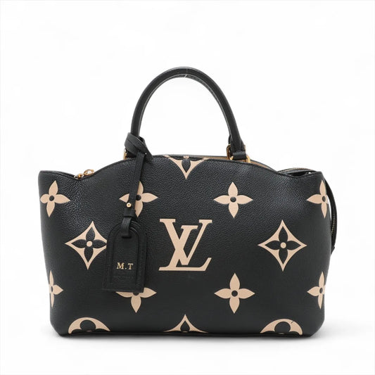 Louis Vuitton Monogram Empreinte Bicolor Petit Palais PM Black x Beige