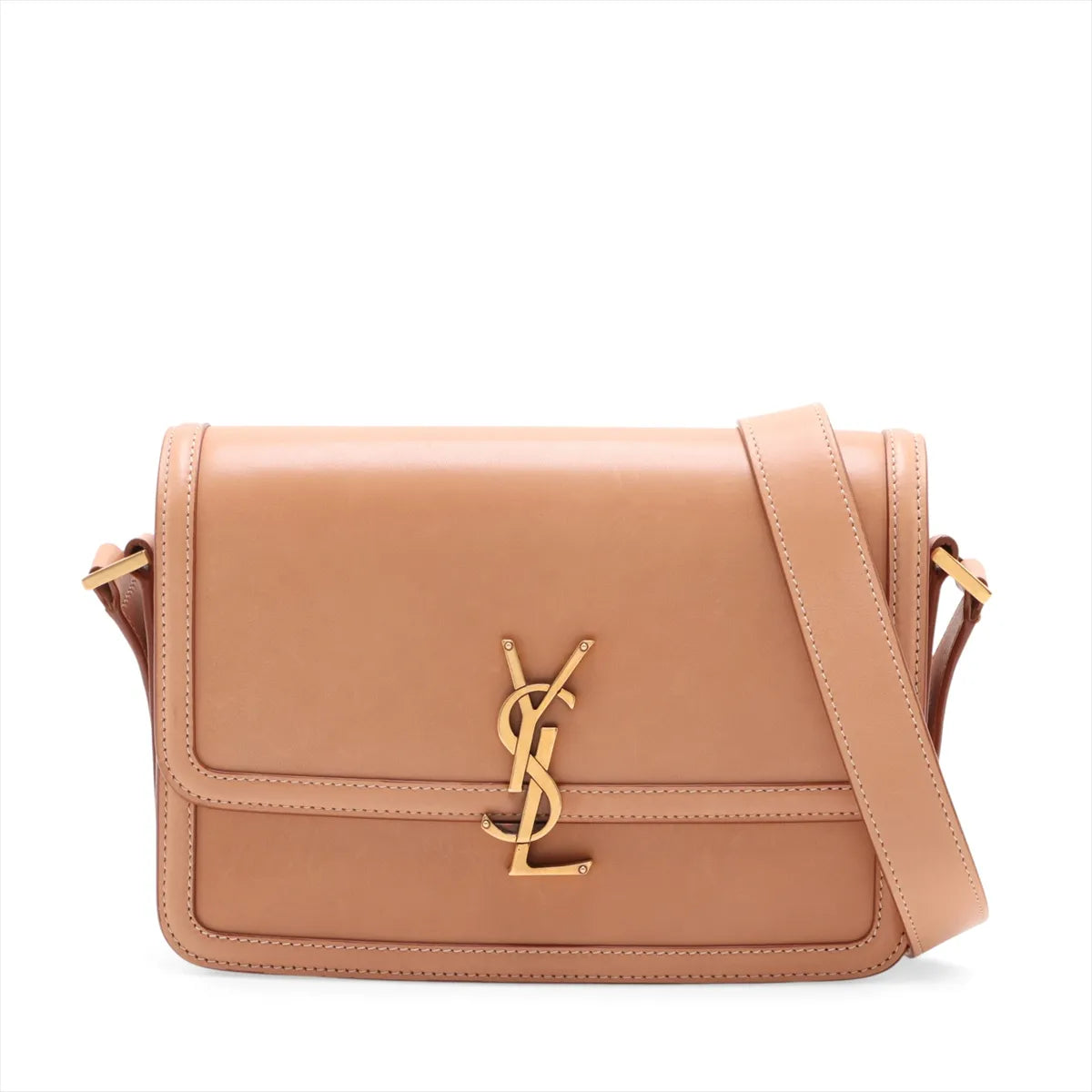 Saint Laurent Paris Solferino Leather Shoulder Bag Brown